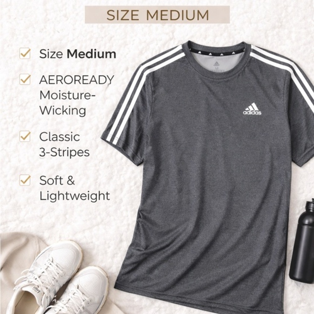 Adidas Men's Charcoal Gray Short Sleeve Tee
